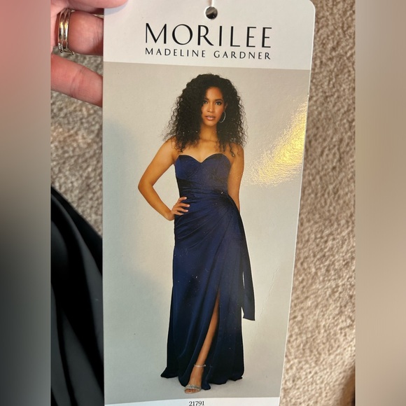 Morilee black satin formal bridesmaid dress NWT - Picture 4 of 5